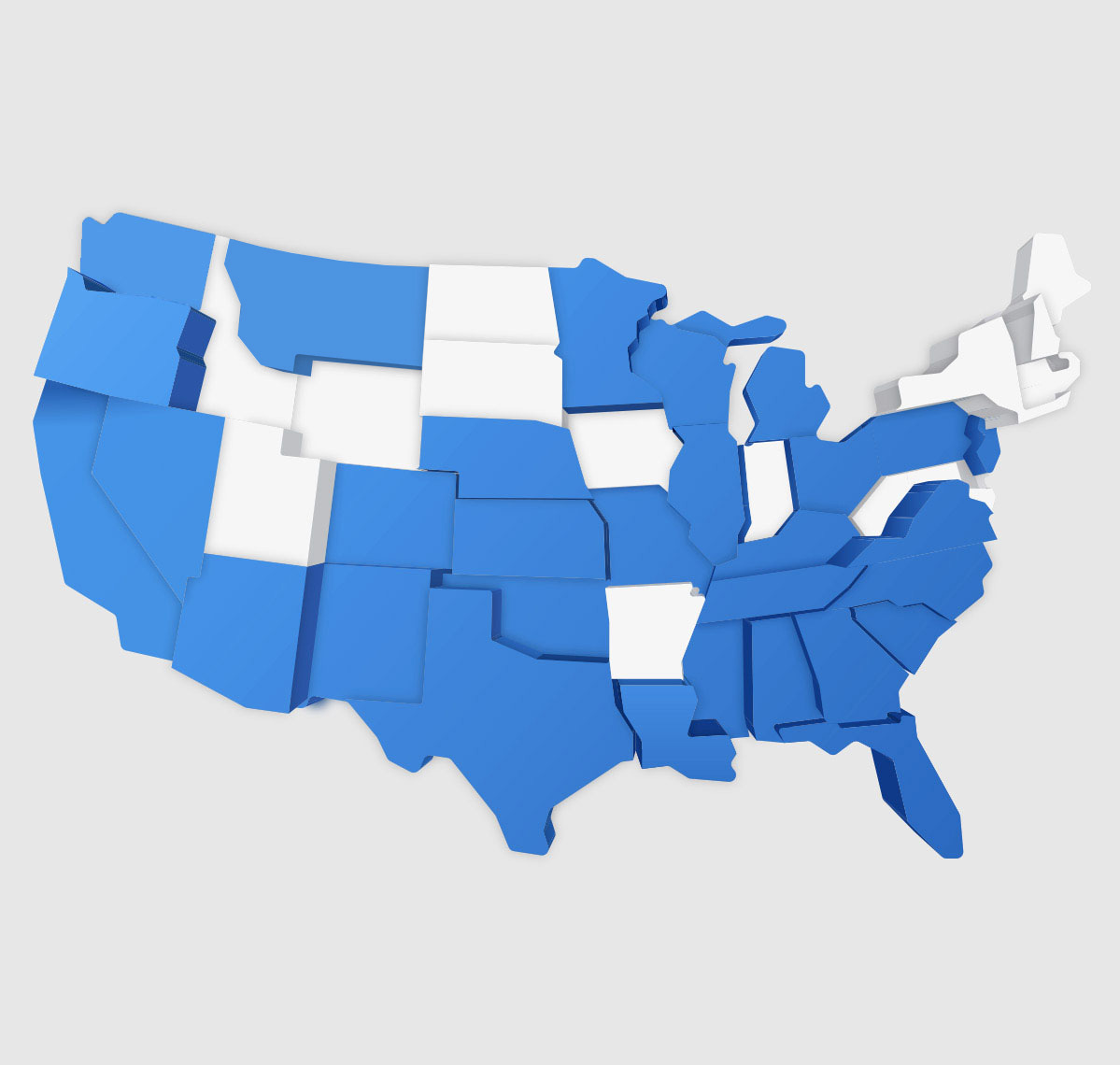 US map highlighting 29 states graphic